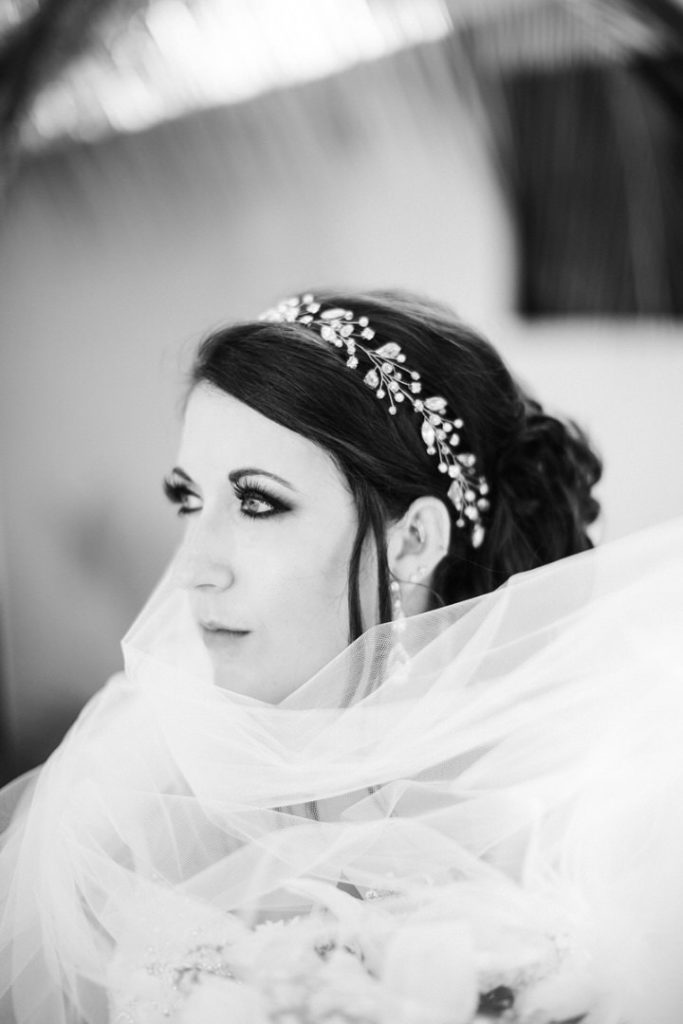 Bride waits to walk down the aisle of her wedding
