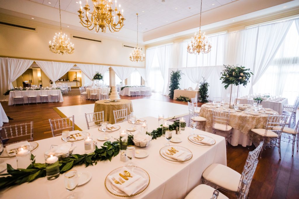 Elegant Country Club wedding reception space at Valley Brook Country Club