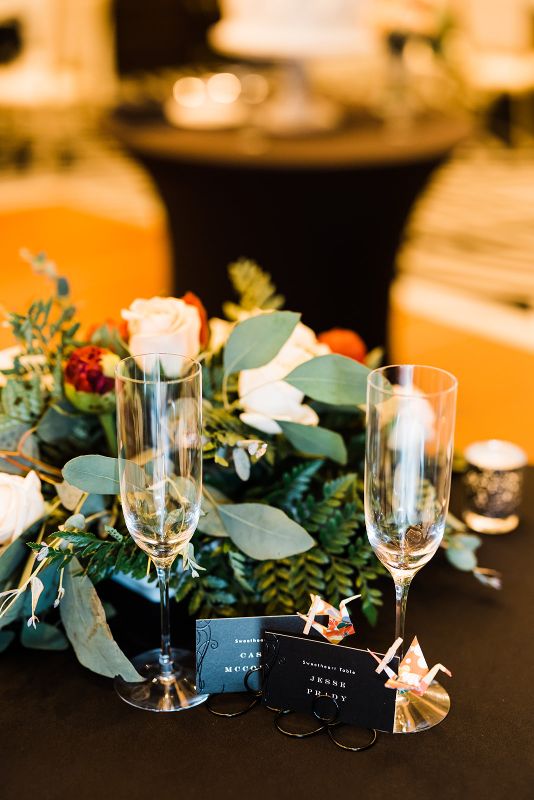 Elegant table scape at Hotel Monaco wedding