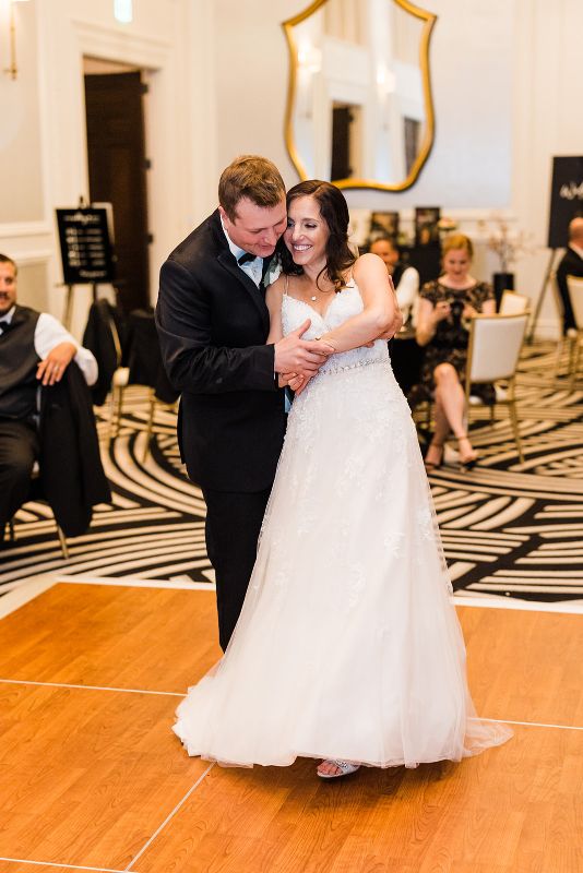 Bride and groom share first dance at Hotel Monaco wedding