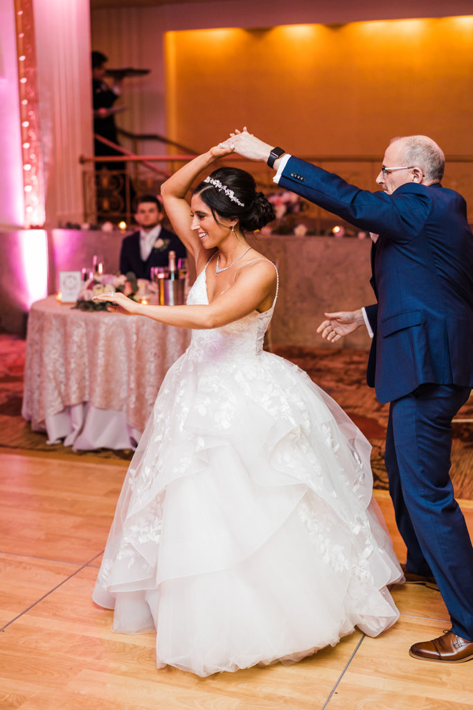 Bride dances with her father at her Omni William Penn Wedding