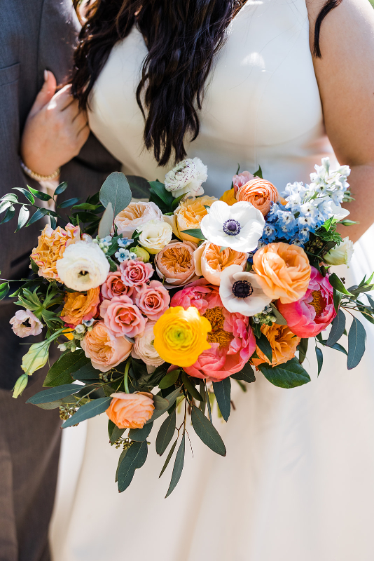 Colorful and vibrant bouquet from The Farmer's Daughter's Flowers