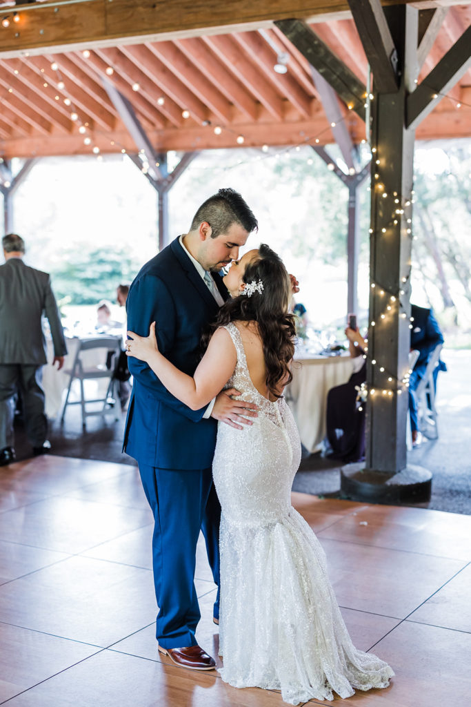 Bride and groom share first dance at Succop Nature Park wedding