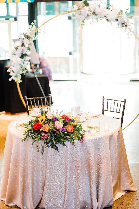 Sweetheart table at Heinz History Center wedding