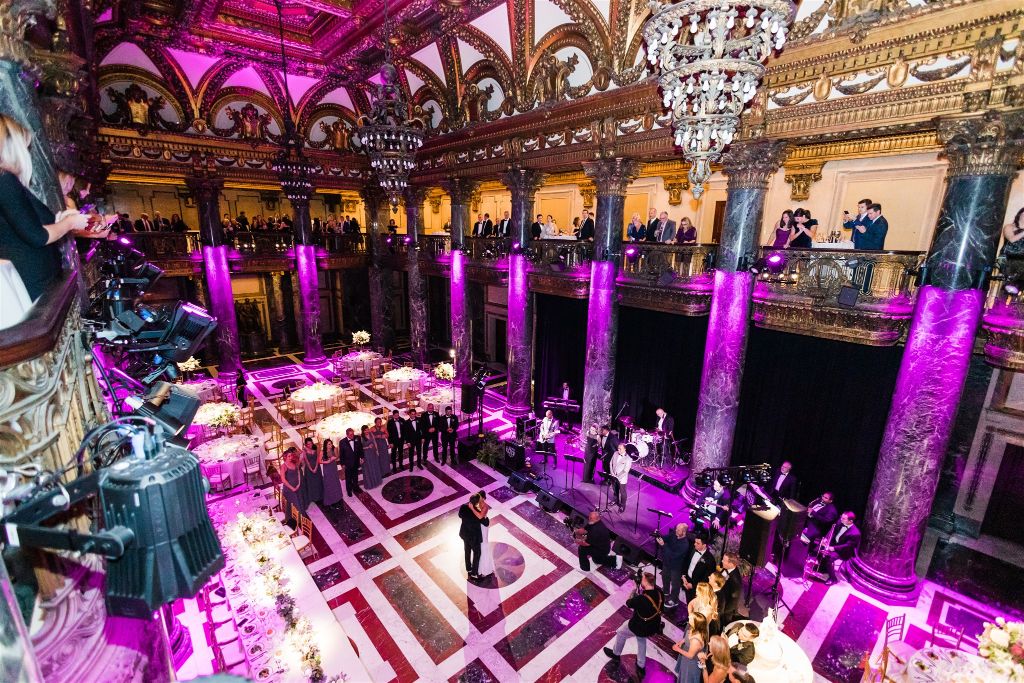 bride and groom share first dance at Carnegie Music Hall