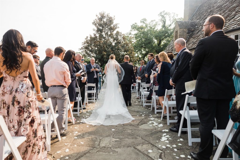 Outdoor Ceremony space at wedding at Longue Vue Club