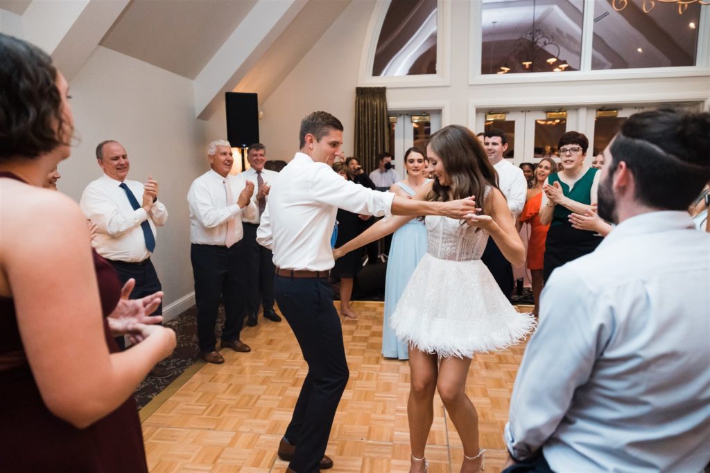 Bride and groom dance at Club at Nevillewood wedding